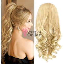 Extensie de par coada tip Mesa usor ondulata cu elastic de 44 cm Blond Deschis Ombre 39214
